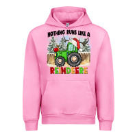 Fuchsia Pink nothing runs like a reindeere Urban Hoodie - CowGirlArtShop