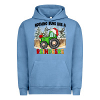 Pigment Pebble Blue nothing runs like a reindeere Urban Hoodie - CowGirlArtShop