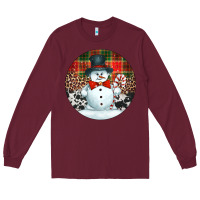 Burgundy western snowman christmas ornament Long Sleeve Tee - Jasminsmagicworld