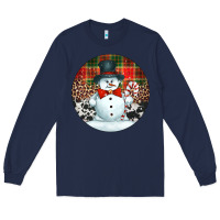Navy western snowman christmas ornament Long Sleeve Tee - Jasminsmagicworld