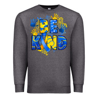 Charcoal Heather down syndrome be kind Premium Sweatshirt - Artiststas
