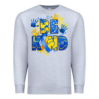 Heather Grey down syndrome be kind Premium Sweatshirt - Artiststas