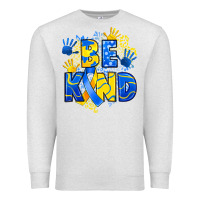 Oatmeal Heather down syndrome be kind Premium Sweatshirt - Artiststas