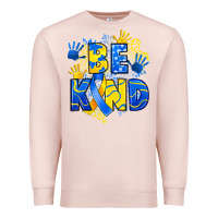 Pale Pink down syndrome be kind Premium Sweatshirt - Artiststas