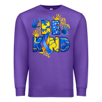 Purple down syndrome be kind Premium Sweatshirt - Artiststas