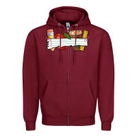 Burgundy teacher custom Zipper Hoodie - NancyCooperArtShop