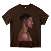 Chocolate Brown afro black man Heavy Core Tee - texasbilliewilder