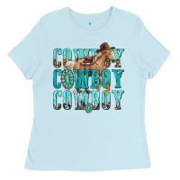 Baby Blue cowboy cowboy cowboy Ladies Tee - texasbilliewilder