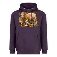 Plum western simmental bull Heavyweight Hoodie - LillyAllenDesigns