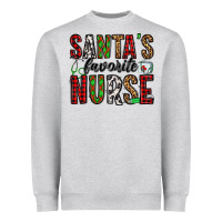 Heather Grey santa's favorite nurse Heavyweight Sweatshirt - Jasminsmagicworld