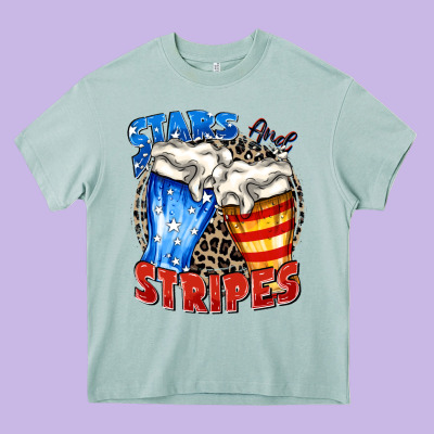 Stars And Stripes Beer Heavy Core Tee Designed By Zillion Design Studio