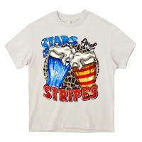 Cream stars and stripes beer Heavy Core Tee - Zillion Design Studio
