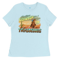 Baby Blue cowboy in training Ladies Tee - texasbilliewilder