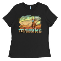 Black cowboy in training Ladies Tee - texasbilliewilder