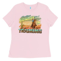 Bubblegum Pink cowboy in training Ladies Tee - texasbilliewilder
