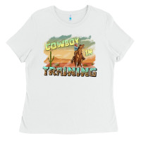 White cowboy in training Ladies Tee - texasbilliewilder