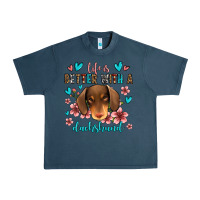 Midnight Navy life is better with a dachshund Urban Heavy Tee - Jasminsmagicworld