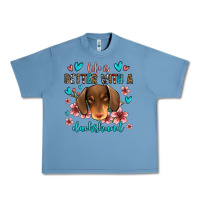 Pebble Blue life is better with a dachshund Urban Heavy Tee - Jasminsmagicworld