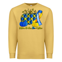 Antique Gold october we wear blue and yellow with pumpkins Premium Sweatshirt - Artiststas