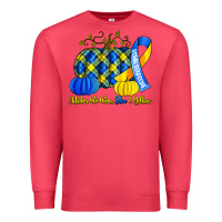 Cardinal october we wear blue and yellow with pumpkins Premium Sweatshirt - Artiststas
