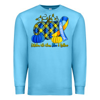 Ocean Blue october we wear blue and yellow with pumpkins Premium Sweatshirt - Artiststas