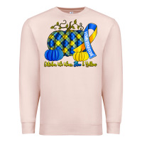 Pale Pink october we wear blue and yellow with pumpkins Premium Sweatshirt - Artiststas