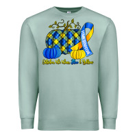 Seafoam october we wear blue and yellow with pumpkins Premium Sweatshirt - Artiststas