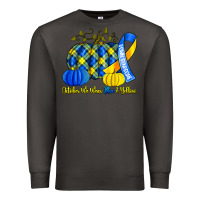 Smoke october we wear blue and yellow with pumpkins Premium Sweatshirt - Artiststas