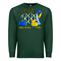 Sports Green october we wear blue and yellow with pumpkins Premium Sweatshirt - Artiststas