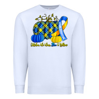 White october we wear blue and yellow with pumpkins Premium Sweatshirt - Artiststas