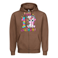 Chestnut my 1 st birthday with little cute unicorn Zipper Hoodie - NancyCooperArtShop