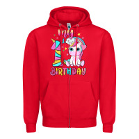 My 1 St Birthday With Little Cute Unicorn Zipper Hoodie | Teevron