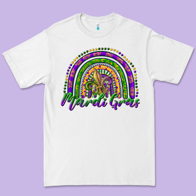 Mardi Gras Rainbow And Fleur De Lis Premium Tee Designed By Ranaportraitstore