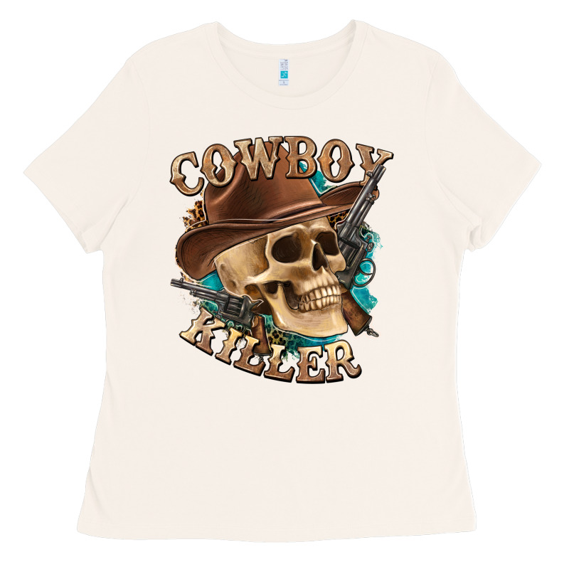 Cowboy Killer With Skull Ladies Tee by texasbilliewilder | Teevron