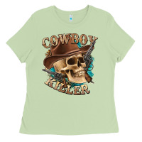 Matcha cowboy killer with skull Ladies Tee - texasbilliewilder