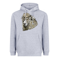 Heather Grey lincoln sheep head Heavyweight Hoodie - LillyAllenDesigns