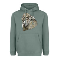 Sage lincoln sheep head Heavyweight Hoodie - LillyAllenDesigns