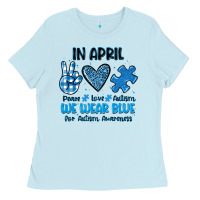 Baby Blue in april we wear blue Ladies Tee - JahusDesignShop