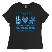 Black in april we wear blue Ladies Tee - JahusDesignShop