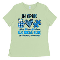 Matcha in april we wear blue Ladies Tee - JahusDesignShop