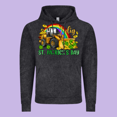 I Dig St Patrick S Day Bulldozer Vintage Hoodie Designed By Jahusdesignshop