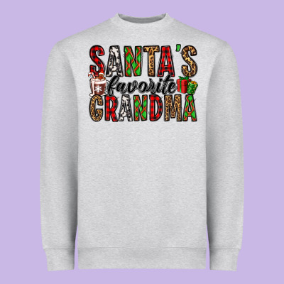 Santa's Favorite Grandma Heavyweight Sweatshirt Designed By Jasminsmagicworld