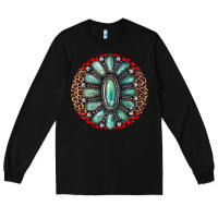 Black turquoise gemstone christmas ornament Long Sleeve Tee - Jasminsmagicworld