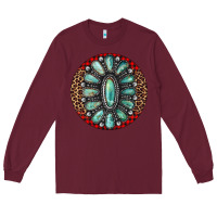 Burgundy turquoise gemstone christmas ornament Long Sleeve Tee - Jasminsmagicworld