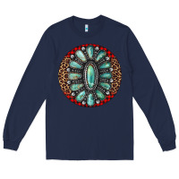 Navy turquoise gemstone christmas ornament Long Sleeve Tee - Jasminsmagicworld