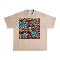 French Oak 4th of july turquoise gemstone seamless pattern Urban Heavy Tee - BundleAndBundleShop