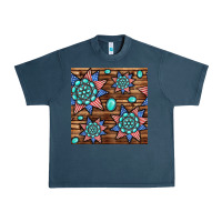 Midnight Navy 4th of july turquoise gemstone seamless pattern Urban Heavy Tee - BundleAndBundleShop
