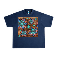 Navy 4th of july turquoise gemstone seamless pattern Urban Heavy Tee - BundleAndBundleShop
