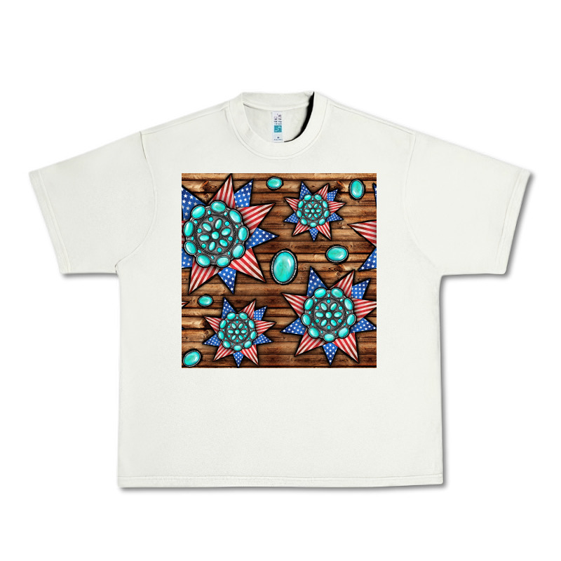 4th Of July Turquoise Gemstone Seamless Pattern Urban Heavy Tee by BundleAndBundleShop | Teevron