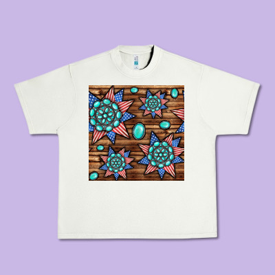 4th Of July Turquoise Gemstone Seamless Pattern Urban Heavy Tee Designed By Bundleandbundleshop